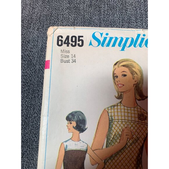Simplicity Misses Two piece Dress Sewing Pattern sz 14 6495 - uncut - Picture 4 of 11